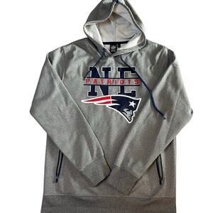 NFL Team Apparel Gray New England Patriots, Graphic, Hoodie- M